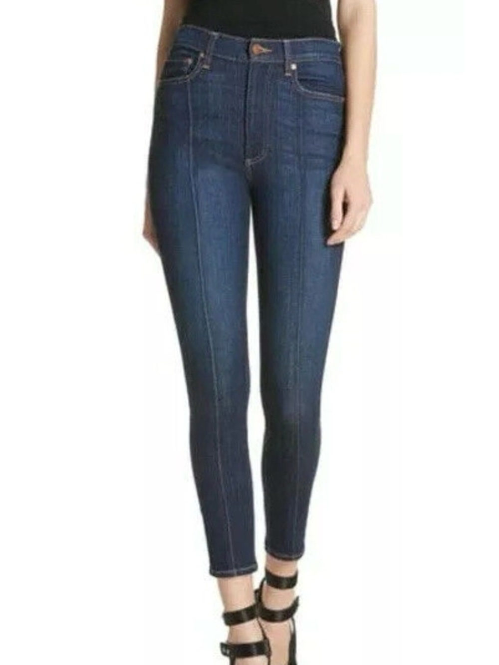 Alice + Olivia. AO.LA Good HR Skinny Pintuck High-Waist Jeans. Dream On Wash. 29